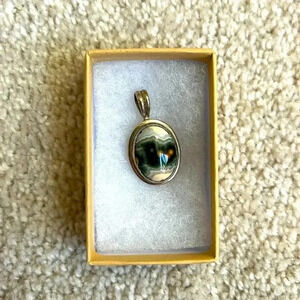 Solid sterling silver jasper stone pendant 925